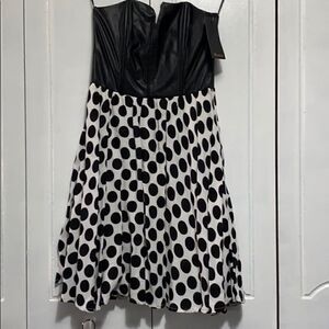 Ella Moss Strapless leather bodice  dress S NWT